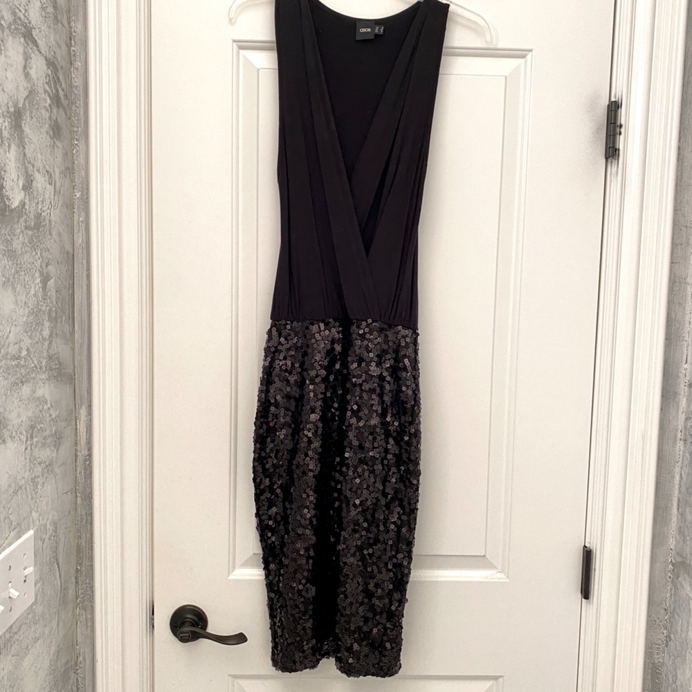 ASOS Midi Black Sequin Dress